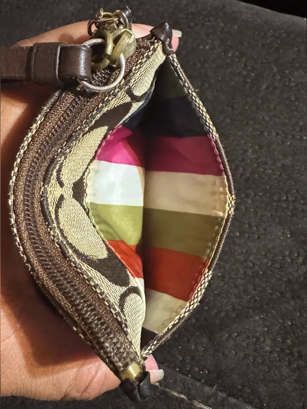 Coach Legacy Brown Card Holder with Unbranded Key Ring - Picture 3 of 6